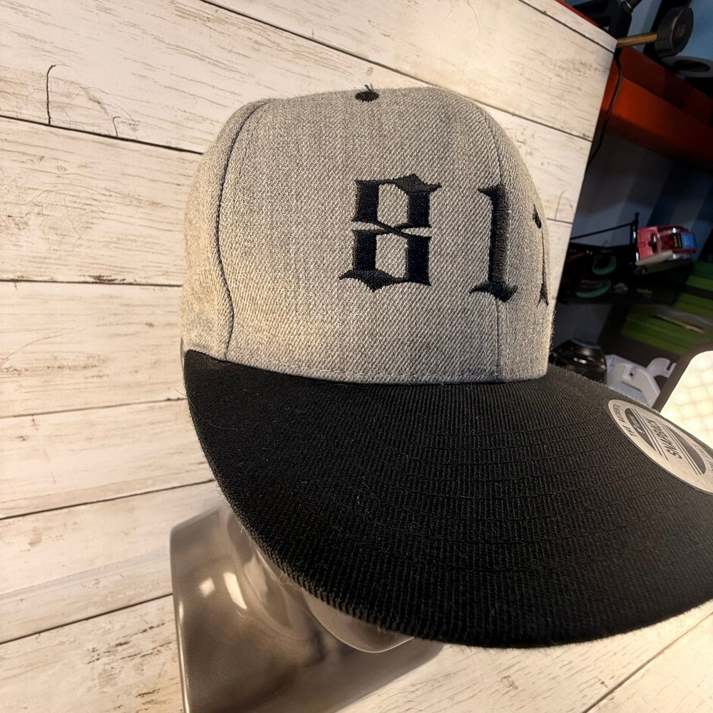 Lids Yupoong 817 Area Code Snapback Hat Grey Black Old English Fort Worth Cap